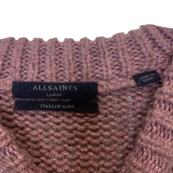 ALLSAINTS Gemini Jumper Italian Yarn Chunky Sweater SZ L Oversized - Picture 6 of 6